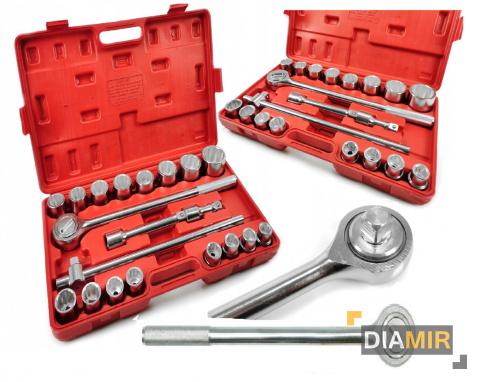 KLUCZE NASADOWE  21el 3/4" 19-50mm 6-kąt grzechotka + walizka