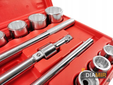 KLUCZE NASADOWE  21el 3/4" 19-50mm 6-kąt grzechotka + walizka