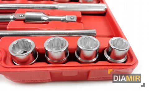 KLUCZE NASADOWE  21el 3/4" 19-50mm 6-kąt grzechotka + walizka