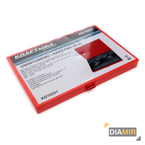 Zestaw 60el. GWINTOWNIKI NARZYNKI