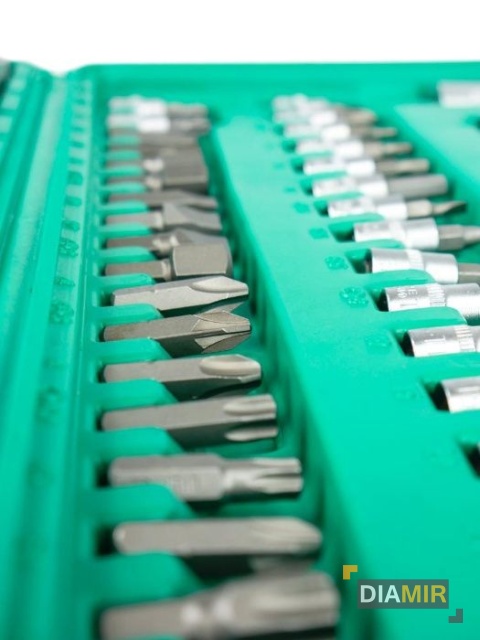 Zestaw kluczy 108 elementów bity grzechotka