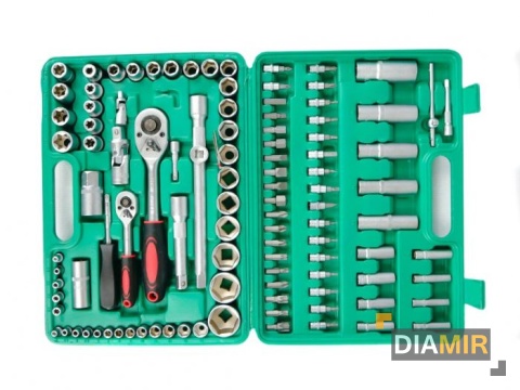 Zestaw kluczy 108 elementów bity grzechotka