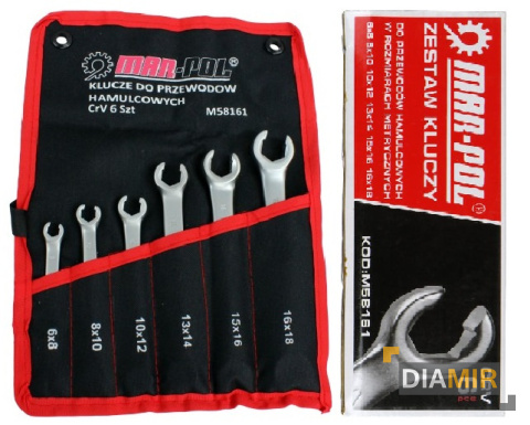 Klucze do PRZEWODÓW HAMULCOWYCH 6 el. 6-18mm