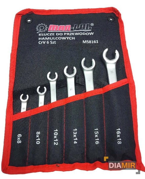 Klucze do PRZEWODÓW HAMULCOWYCH 6 el. 6-18mm