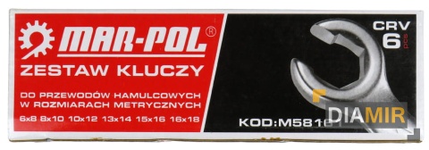 Klucze do PRZEWODÓW HAMULCOWYCH 6 el. 6-18mm