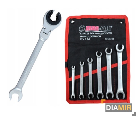 Klucze do PRZEWODÓW HAMULCOWYCH 6 el. 6-18mm
