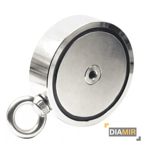 MAGNES NEODYMOWY DO POSZUKIWANIA 350kg 2x UCHWYT