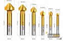 FREZY STOŻKOWE DO DREWNA 6 el. 6,3 - 20,5 mm ZESTAW profesjonalny