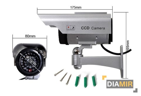 KAMERA ZEWNĘTRZNA solarna ATRAPA kamery dioda LED