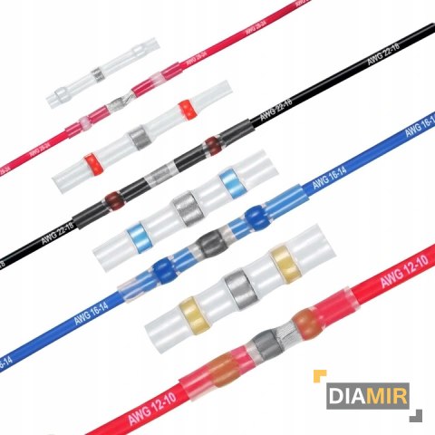 KOSZULKI rurki TERMOKURCZLIWE z cyną zestaw 100szt.