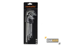 Komplet 9el. KLUCZE TORX extra długie T10 - T50