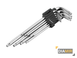 Komplet 9el. KLUCZE TORX extra długie T10 - T50