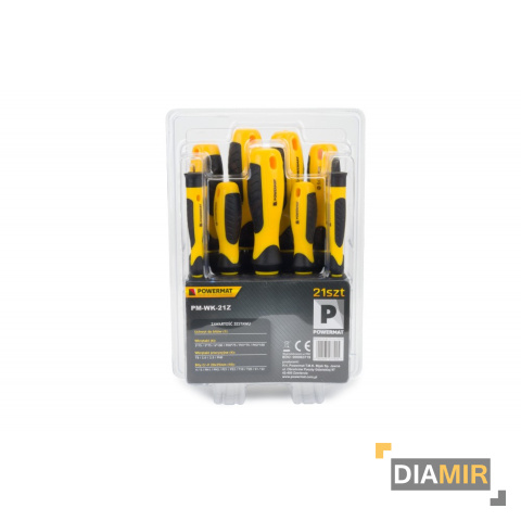 ŚRUBOKRĘTY WKRĘTAKI 21 el. tradycyjne ZESTAW na stojaku