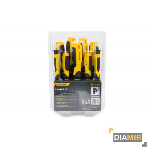 ŚRUBOKRĘTY WKRĘTAKI 21 el. tradycyjne ZESTAW na stojaku