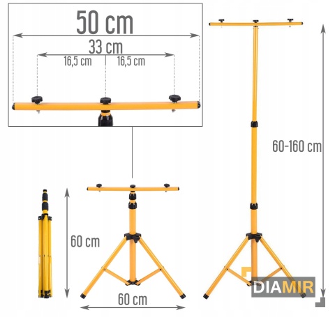 Naświetlacz Halogen LED 2x 50W + STATYW zestaw oświetleniowy