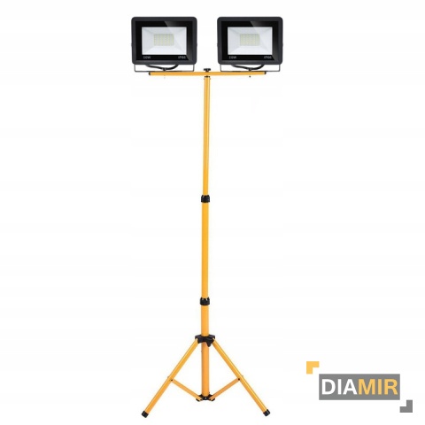 Naświetlacz Halogen LED 2x 50W + STATYW zestaw oświetleniowy