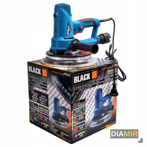 SZLIFIERKA czyszczarka DO GIPSU GŁADZI 2200W tynków LED+ 6x papier