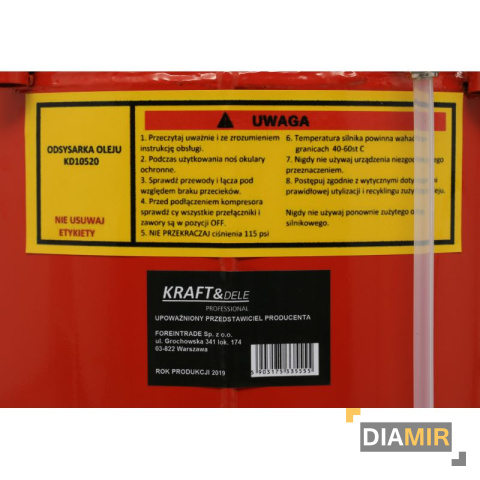 WYSYSARKA PNEUMATYCZNA zlewarka ODSYSARKA DO OLEJU 80L