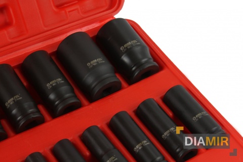 Zestaw 16el. NASADKI UDAROWE 1/2" 10-32mm wysoka jakość do KLUCZA UDAROWEGO walizka