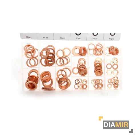 PODKŁADKI MIEDZIANE 150 szt. uszczelki komplet zestaw