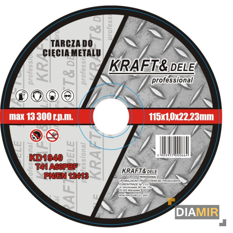 TARCZA DO CIĘCIA METALU 125 mm x 1,0 x 22,23 mm