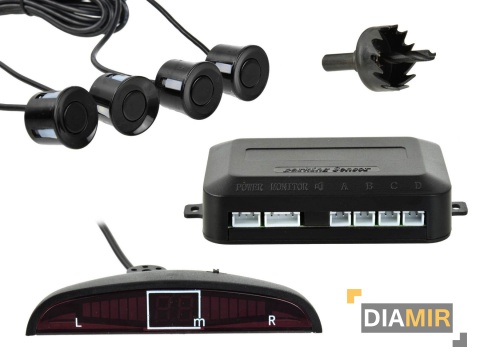 CZUJNIKI PARKOWANIA cofania z wyświetlaczem + 4 sensory ZESTAW do montażu