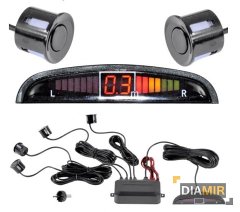 CZUJNIKI PARKOWANIA cofania z wyświetlaczem + 4 sensory ZESTAW do montażu