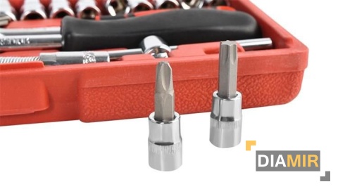 ZESTAW kluczy NARZĘDZI 46 el stal chromo-wanadowa WALIZKA