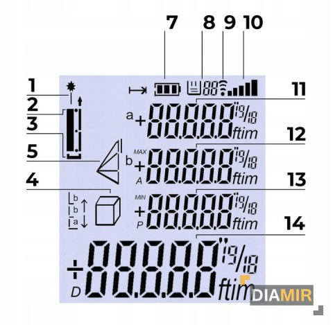 DALMIERZ LASEROWY CYFROWY MIERNIK ODLEGŁOŚCI 40M