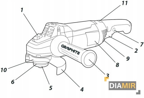 SZLIFIERKA KĄTOWA diax 900W 125mm GRAPHITE