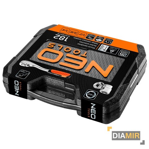 Zestaw 182el. KLUCZE narzędzia NASADOWE 1/4" 3/8" 1/2'' CRV NEO TOOLS