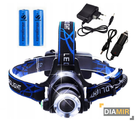 LATARKA CZOŁOWA CZOŁÓWKA LED CREE T6 MOCNA AKUMULATOROWA LAMPKA NA GŁOWĘ
