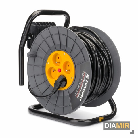 PRZEDŁUŻACZ BĘBNOWY 30m 3x2,5 NA BĘBNIE + HALOGEN