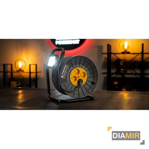 PRZEDŁUŻACZ BĘBNOWY 30m 3x2,5 NA BĘBNIE + HALOGEN