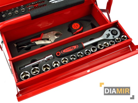 SKRZYNKA walizka NARZĘDZIOWA z wyposażeniem 64el. + narzędzia metal box