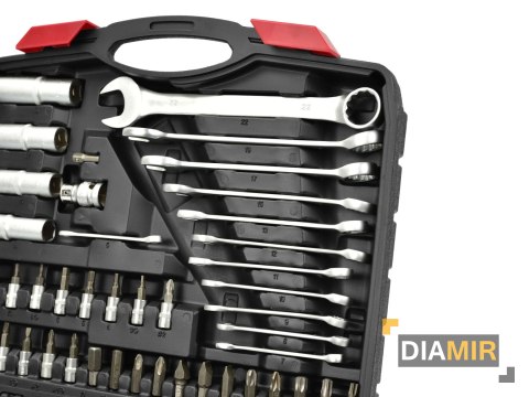 Zestaw KLUCZE nasadowe torx i płasko - oczkowe 94el. komplet walizka