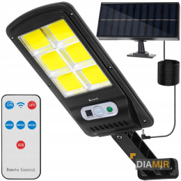 LAMPA SOLARNA 120LED COB z panelem ZEWNĘTRZNYM I UCHWYTEM mocna