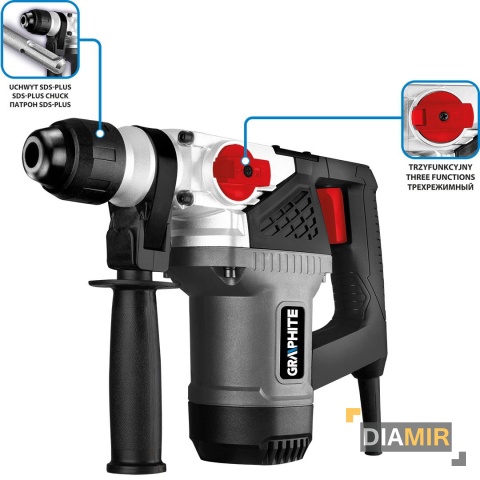 MŁOT UDAROWY SDS+ 900W MŁOTOWIERTARKA GRAPHITE