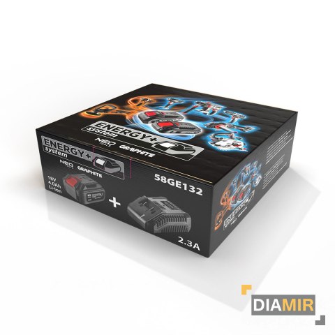 ZESTAW ENERGY+ AKUMULATOR 4AH + ŁADOWARKA GRAPHITE