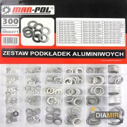 Podkładki ALUMINIOWE 300elementów RÓŻNE ROZMIARY