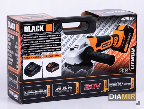 SZLIFIERKA KĄTOWA AKU 125mm 20V kątówka diax na akumulator AKU 4Ah