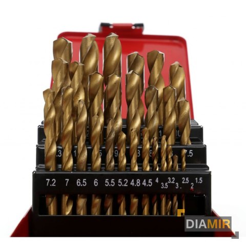 TYTANOWE wiertła do METALU 1,5 - 12,7mm 29elementów