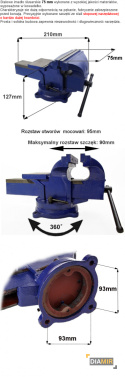 Żeliwne IMADŁO obrotowe KOWADŁO 200mm 21KG