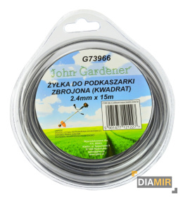 Żyłka tnąca zbrojona kwadrat 2,4 mm x 15m do podkaszarki kosy