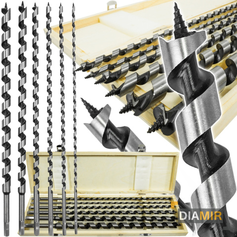 ZESTAW 6 szt. WIERTŁA do DREWNA SPIRALNE KRĘTE ŚWIDRY ŚRUBOWE ŚWIDROWE DŁUGIE 460mm