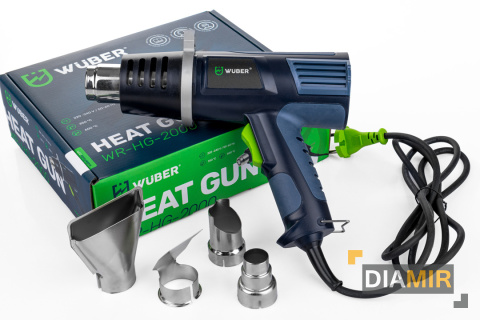 ELEKTRYCZNA OPALARKA WUBER + 4 WYMIENNE DYSZE 2000 W 230 V 600 °C