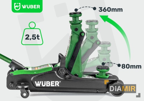 PODNOŚNIK ŻABA NISKOPROFILOWY SAMOCHODOWY LEWAREK ZAKRES 80-360 mm 2,5T