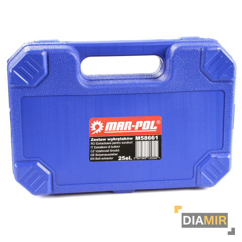 ZESTAW WYKRĘTAKÓW DO USZKODZONYCH ŚRUB WEWNĘTRZNYCH 25 el.