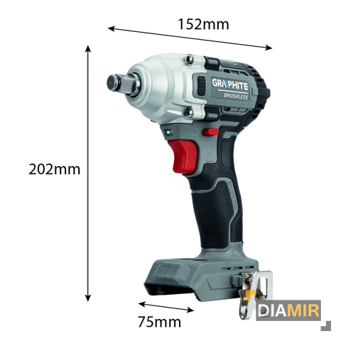 KLUCZ UDAROWY AKUMULATOROWY 18V bezszczotkowy 3-biegi 330 Nm body GRAPHITE
