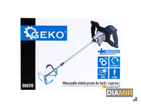 MIESZADŁO elektryczne do farb zapraw beton 1200W 2 BIEGI 2x mieszalnik 14mm